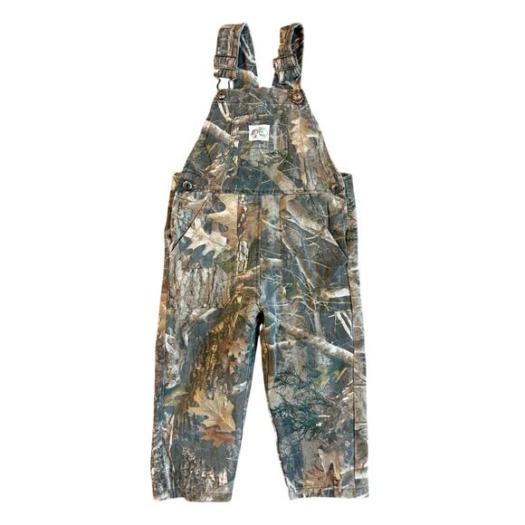 Toddler Boys 2T Bass Pro Shops Real Tree Camoflauge Camo Overalls EUC - Picture 1 of 4